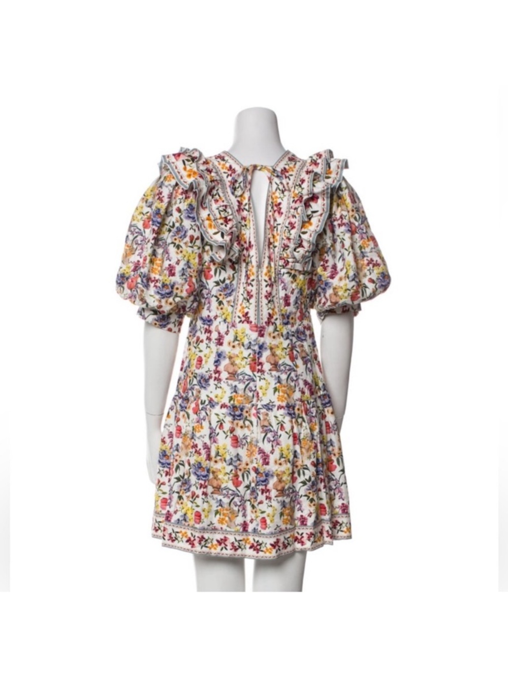 ‼️NEW Farm Rio Off-White Greek Garden Lenzing™ Ecovero™ Floral Mini Dress - Picture 7 of 14